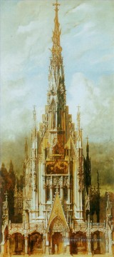  Makart Peintre - gotische grabkirche st michael turffassade académique Hans Makart